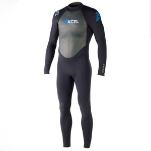 Xcel Wetsuit Men’s XS GCS 3.2 Neoprene Laminated Full Suit Black Blue 3/2 mm